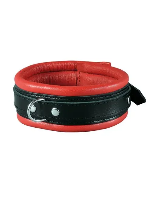 Leder-Halsfessel rot/schwarz
