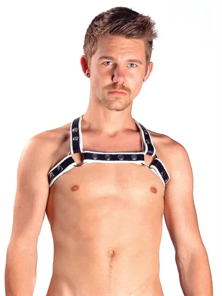 Leder Harness ‚X‘ weiß