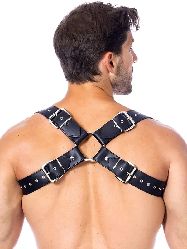Leder-Harness, schwarz