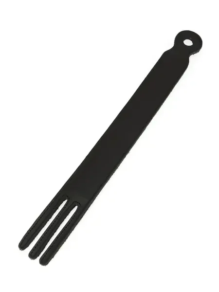 Leder-Klatsche gegabelt, schwarz