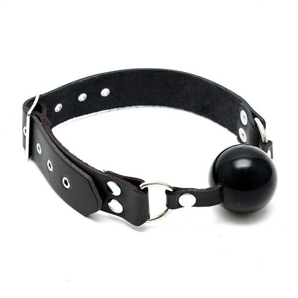 Leder Mundknebel mit Silikon Ball