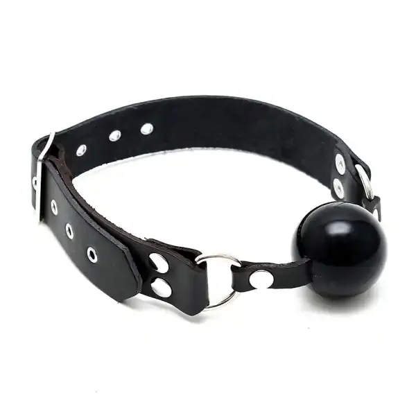 Leder Mundknebel mit Silikon Ball