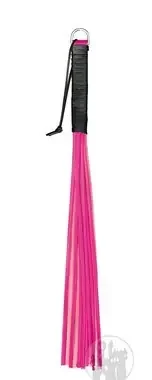 Leder Peitsche pink m. 16 Riemen