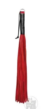 Leder Peitsche rot m. 48 Riemen