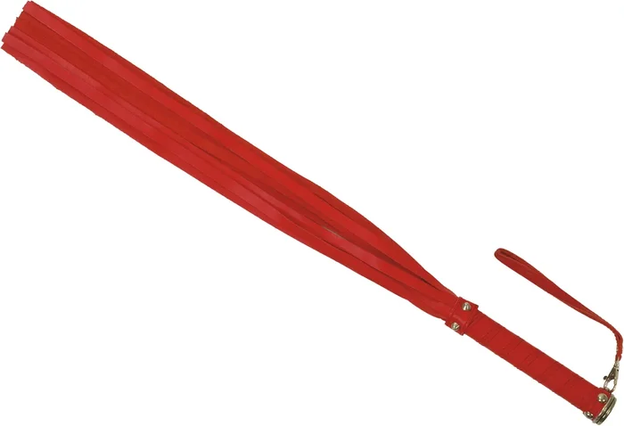 Leder Peitsche rot mit Riemengriff