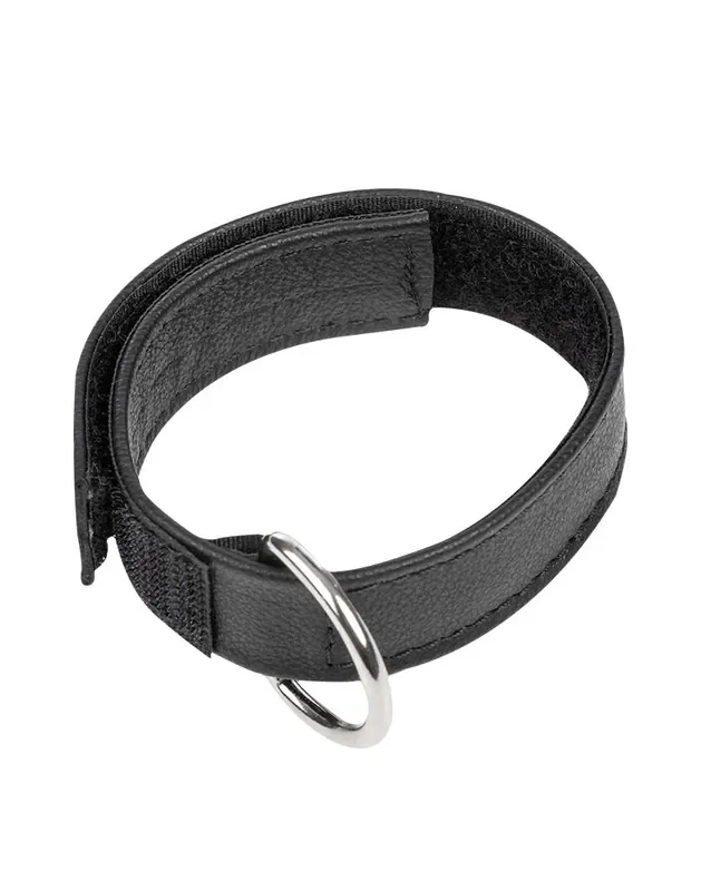 Leder-Penisriemen mit Klettverschluss – Schwarz