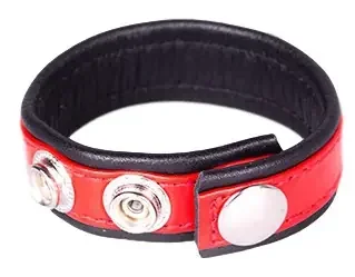 Leder Penisring Rot und Schwarz