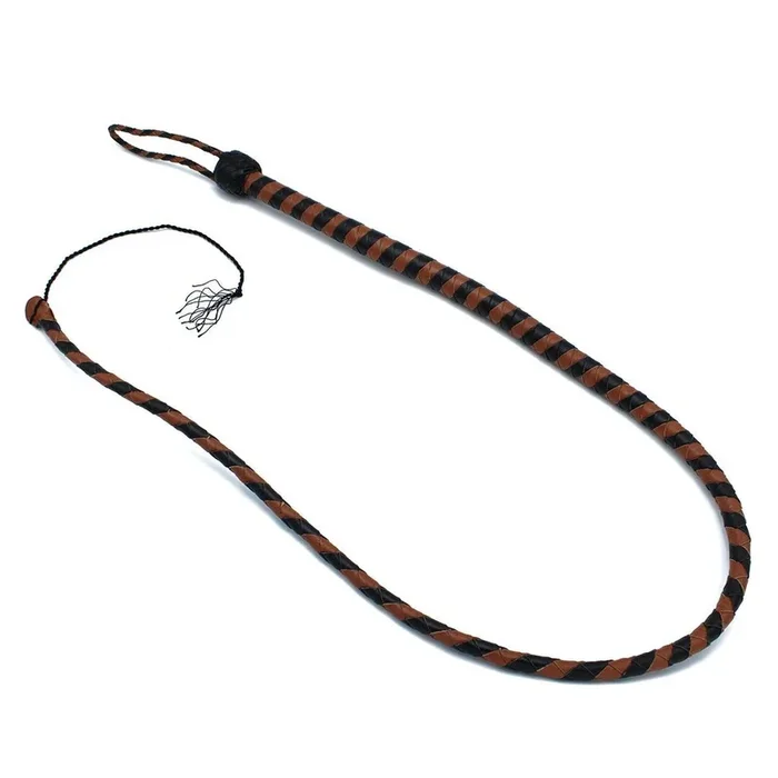 Leder-Whip Schwarz & Braun 140 cm