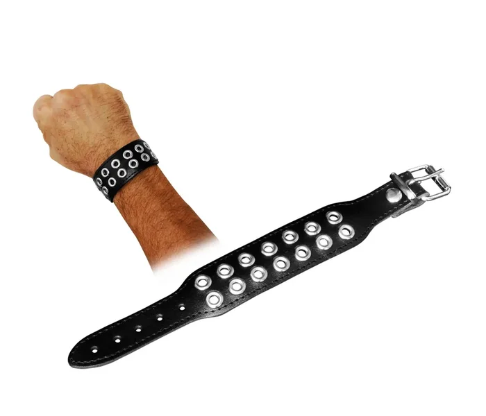 Lederarmband mit 2 Reihen Ösen