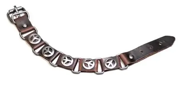 Lederarmband Peace-Zeichen