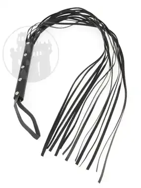 Lederpeitsche m. 10 Striemen