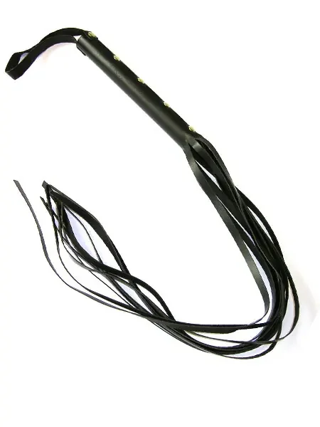Lederpeitsche mit 8 Riemen (M), schwarz