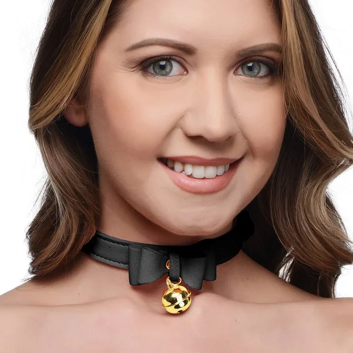 Lieblingsschmuck Golden Kitty Cat Bell Collar Black-Gold