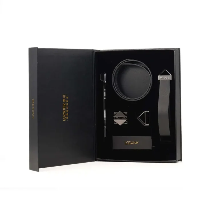 LOCKINK – Halsband mit Leine Set – schwarz
