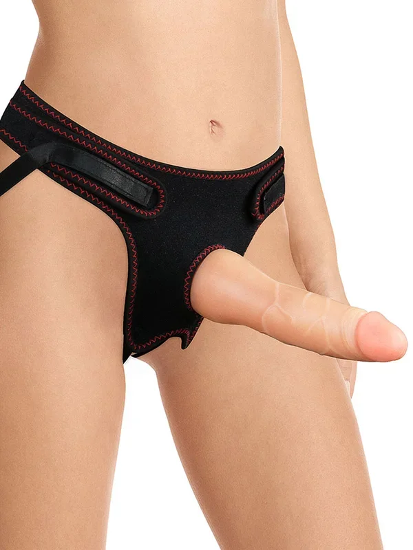 LOVE TOY Easy Strap-On Set 7,5“: Harness & Dildo, haut/schwarz