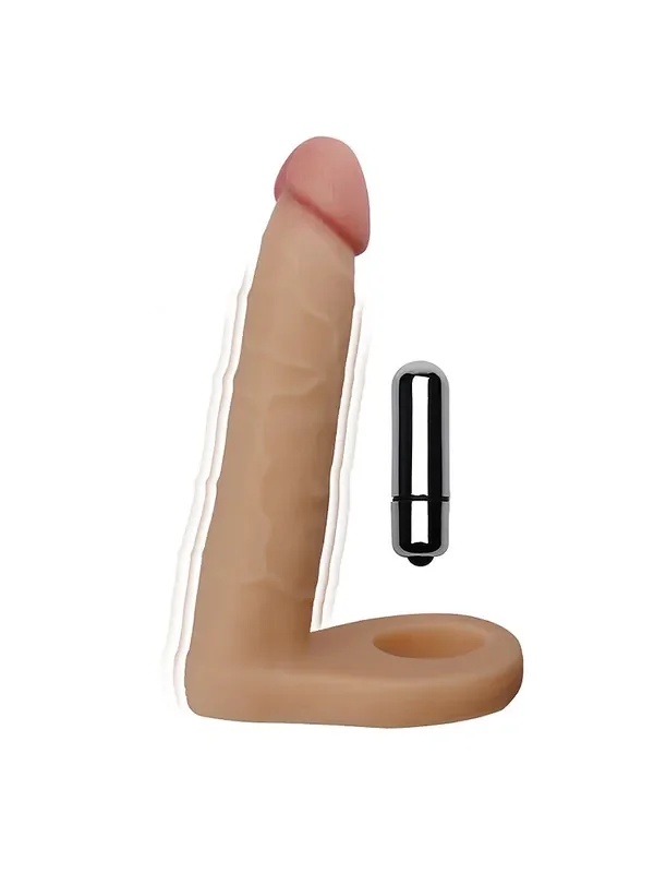 LOVE TOY The Ultra Soft Double Penisring mit Vibro-Dildo, haut