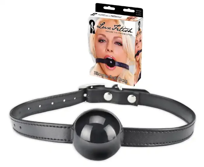 LUX FETISH Silikon-Mundknebel schwarz