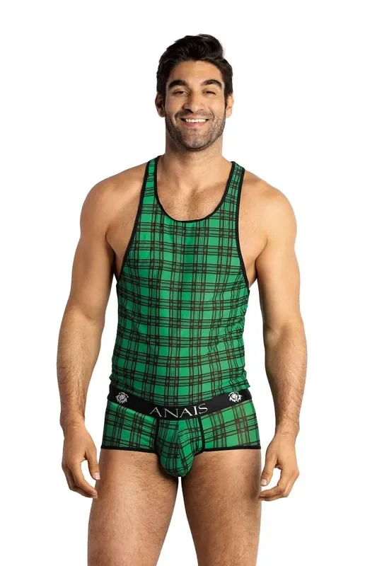 Magic Tank Top in grünem Karo-Muster