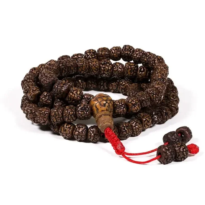 Mala Rudraksha Samen dunkel – polierte Perlen ~ 0,8 cm