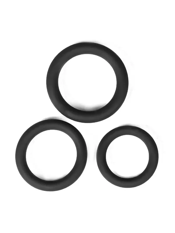 Malesation Cockring-Set Beginner Penisringe-Set, schwarz