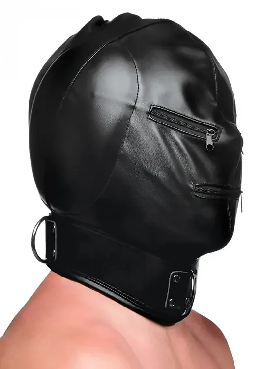 Maske mit Halsband und Reißverschlüssen