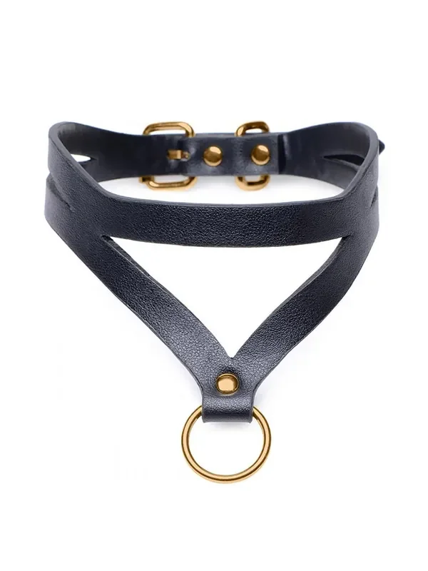 Master Series Bondage Baddie Halsband, schwarz/gold