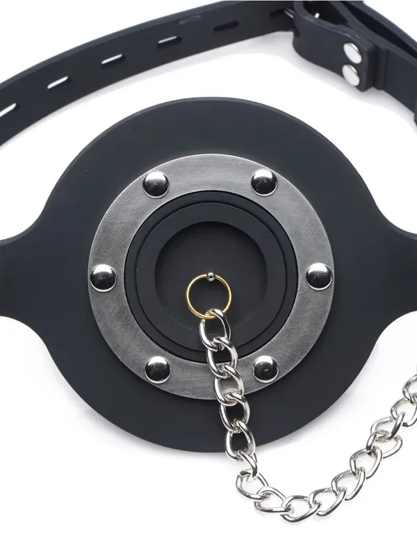 Master Series Pie Hole Silicone Feeding Gag Mundknebel, schwarz