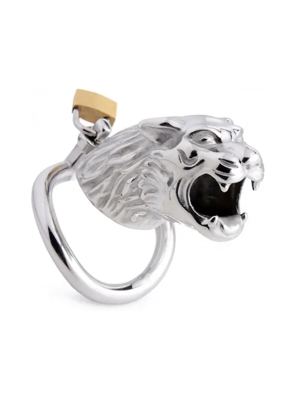 Master Series Tiger King Locking Chastity Cage Edelstahl-Keuschheitskäfig