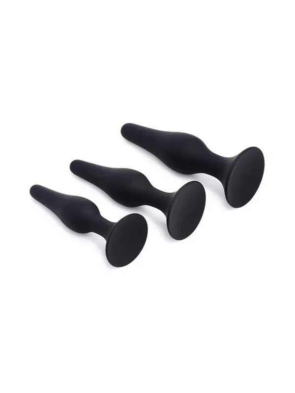 Master Series Triple Spire Tapered Silicone: Analplug-Set 3-teilig, schwarz