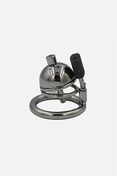 Mini-Keuschheitskäfig aus Stahl mit Stecker