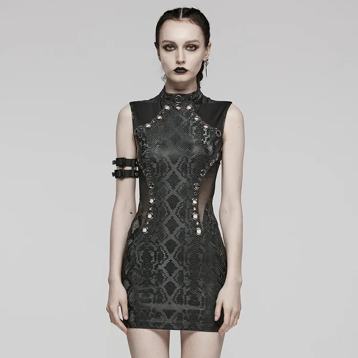 Mini-Kleid mit Snake-Skin-Optik (Grösse: L)