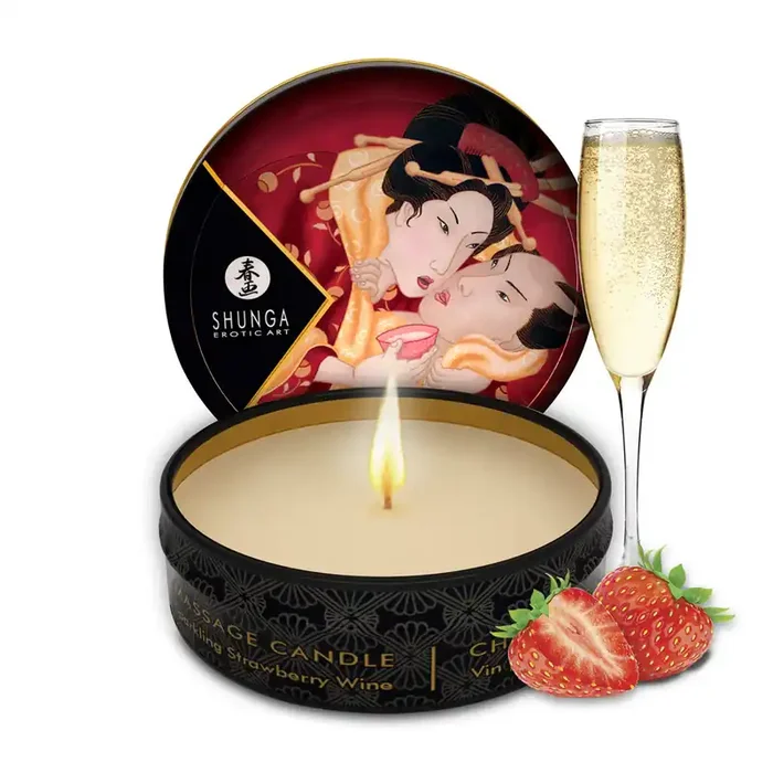 Mini Massage Candle – Strawberry Sparkling Wine – 1 oz / 30 ml