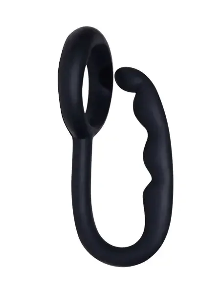 Mr.Hook Penisring mit Perineum-Stimulator, schwarz