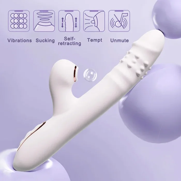 Multifunktionaler Dildo – Vibration, Saugen & Lecken, wasserdicht