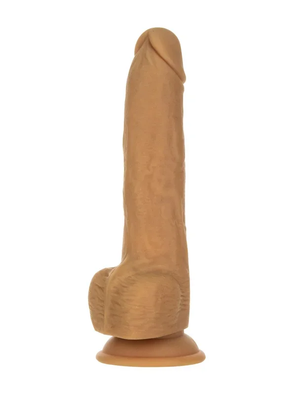 Naked Addiction RC Thrusting Dong 9“: Stoßender Dildo, caramel