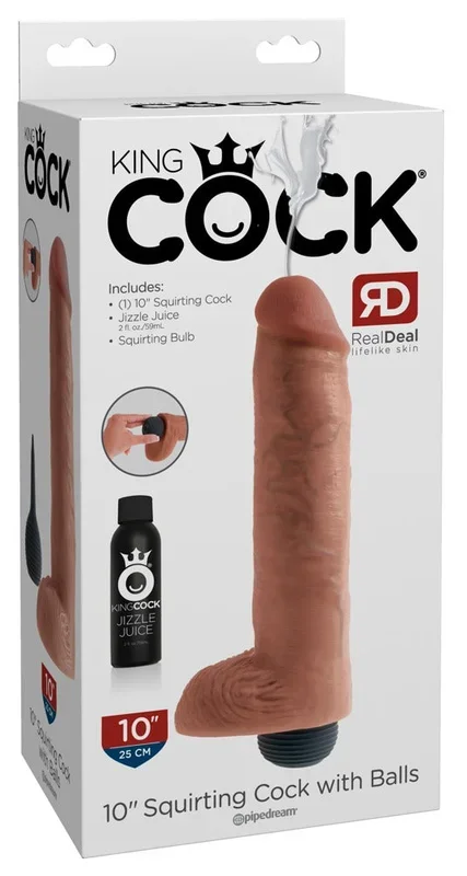 Naturdildo 10″ Squirting Cock with Balls