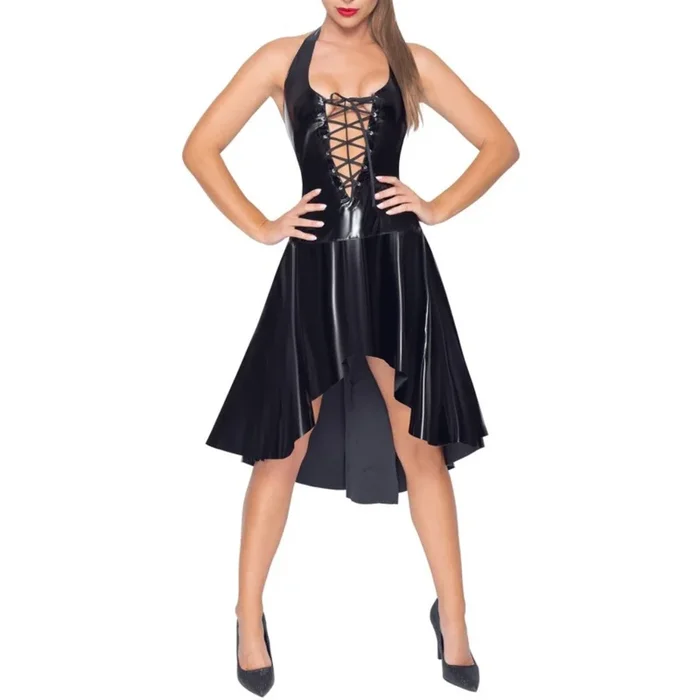 Neckholder-Kleid aus Lack