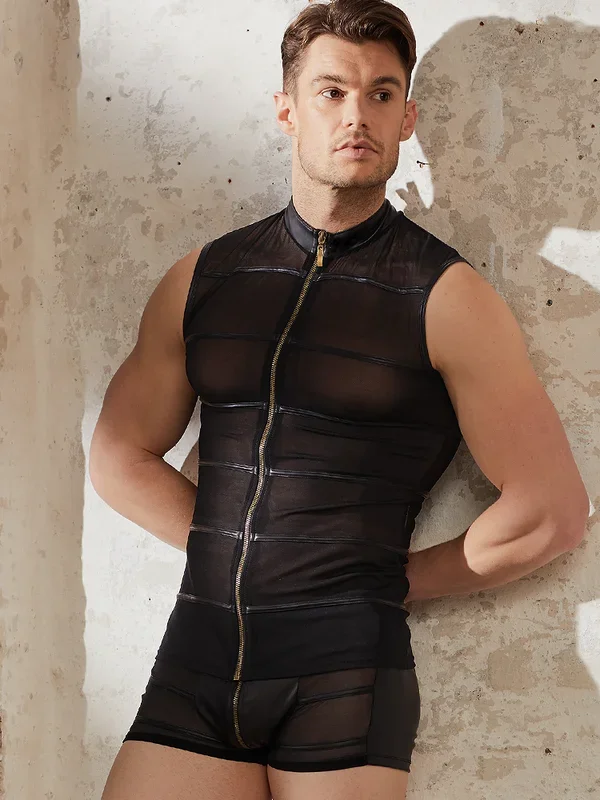 NEK: Zip-Tanktop, schwarz