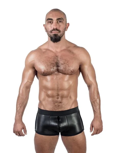 Neopren Shorts mit 3-Wege-Reißverschluss schwarz