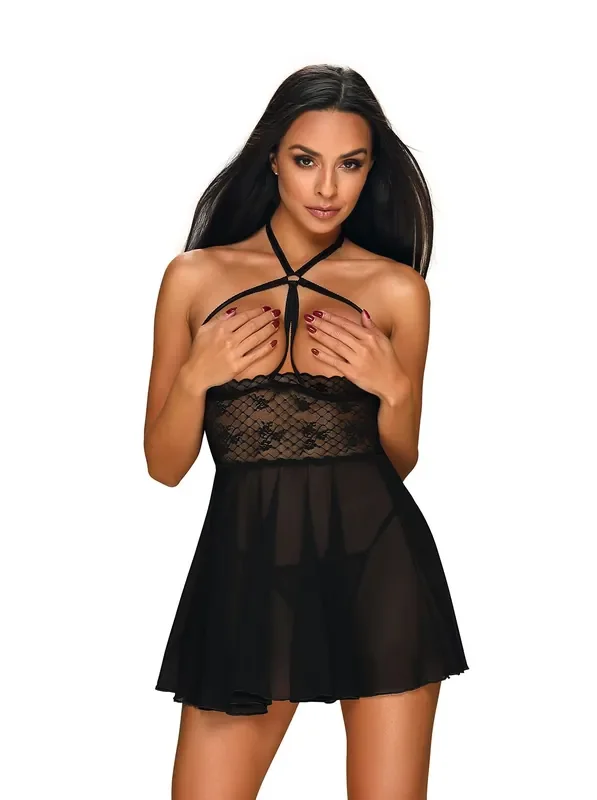 Nettsy Babydoll mit offenen Cups und passendem Tanga