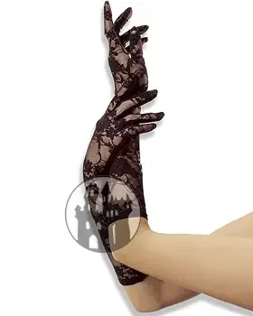 Netzhandschuhe mit Blumenmuster – ellenbogenlang