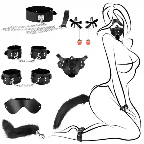 Neunteiliges Bondage-Set