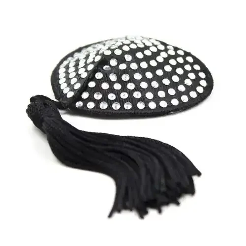 Nippelhüllen Herz Schwarz-Silber x2