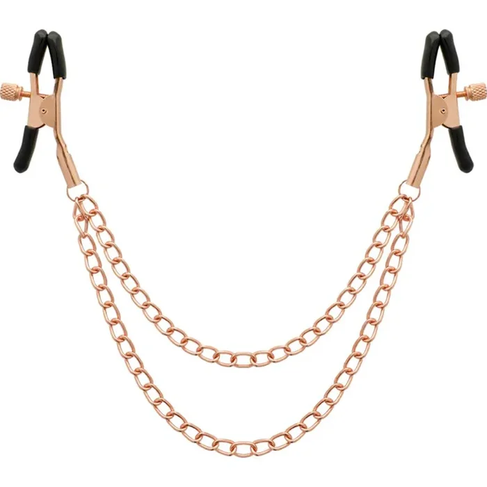 Nippelklemmen mit doppelter goldener Metallkette