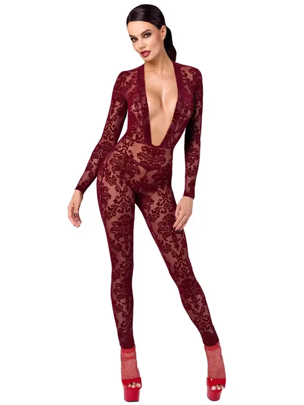 Noir Handmade F382 Overall aus Tüll, bordeaux