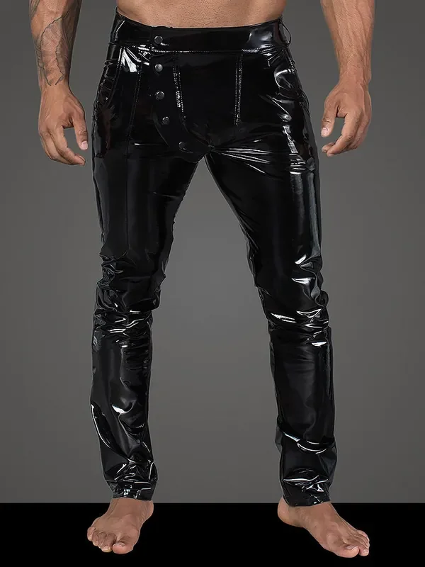 Noir Handmade Lack-Hose H060, schwarz