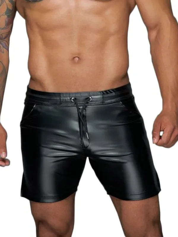 Noir Handmade Wetlook-Shorts H061, schwarz