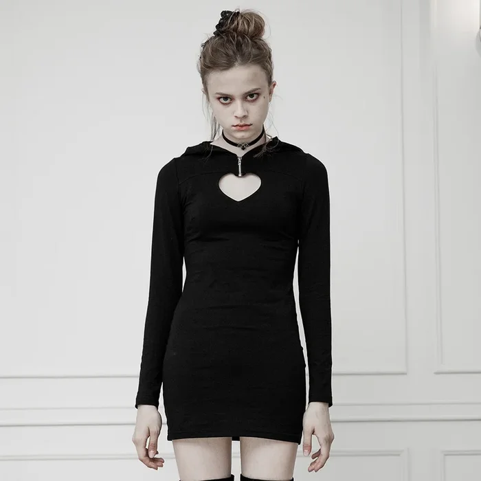 Nu-Goth-Kleid mit herzförmigem Cut-Out