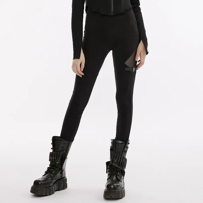Nu Goth Leggings mit buckled strap Details