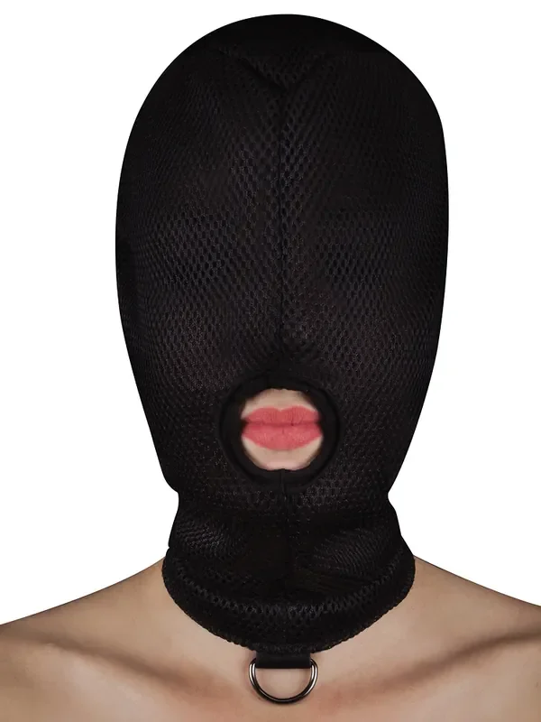 Ouch! Extreme Mesh One Hole with D-Ring Kopfmaske, schwarz